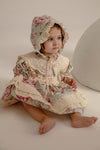 Vintage floral dress set for girls dress, bonnet, buckle, socks