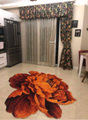 Custom Cut Flower Bedroom Area Bedside Rug Carpet - Hallway Floor Rug - Custom Cut Nonslip Turkish Leather Rug - Lounge Carpet